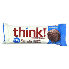 Think !, Barritas altas en proteína, Brownie crocante, 10 barritas, 60 g (2,1 oz) cada una