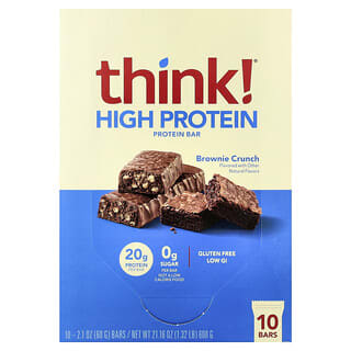 Think !, High Protein Bars, Brownie Crunch, 10 repen, 60 g per stuk