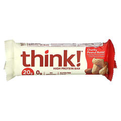 Think !, Barras com alto teor de proteínas, Manteiga de amendoim grossa, 10 barras, 60 g (2,1 oz) cada