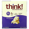 Think !, Батончики з високим вмістом білка, білий шоколад, 10 батончиків, 2,1 унції (60 г) кожен