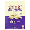 Think !, Barras con alto contenido de proteínas, Chocolate blanco, 10 barras, 60 g (2,1 oz) cada una