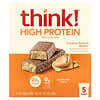 Think !, High Protein Bars, Creamy Peanut Butter, 5 Bars, 2.1 oz (60 g) Each