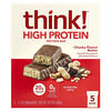 Think !, 하이 프로틴 바, 청키 땅콩버터, 프로틴 바 5개입, 각 60g(2.1oz)