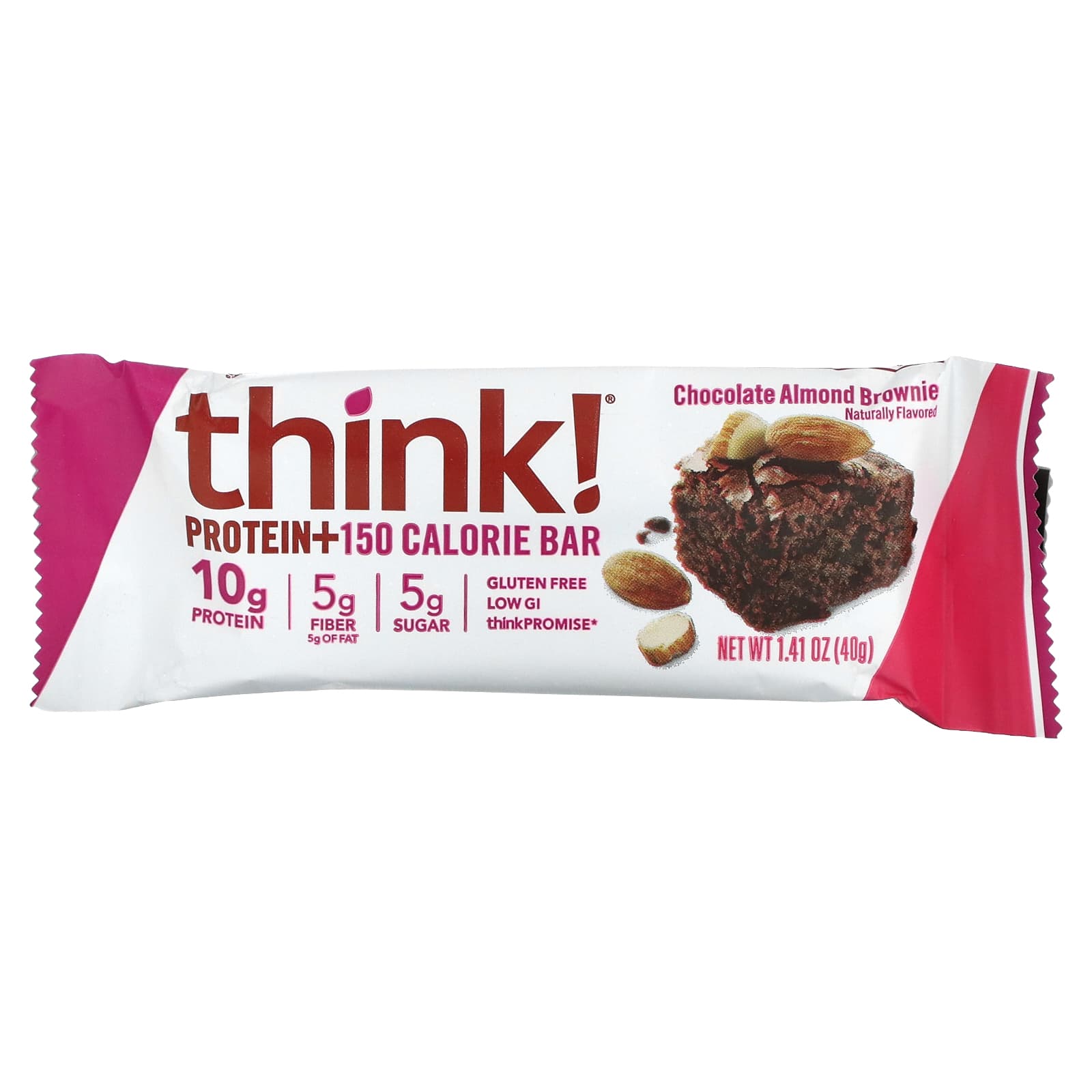 Think !, Protein+ Bars, Chocolate Almond Brownie, 10 Bars, 1.41 oz (40