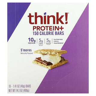 Think !, 蛋白質和纖維營養條，棉花糖，10條，每條1.41盎司（40克）