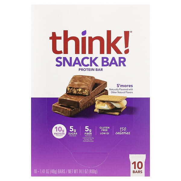 Think !, 蛋白質 + 150 能量棒，S'mores，10 根，每根 1.41 盎司（40 克）
