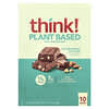 Think !, Barritas de origen vegetal con alto contenido de proteínas, Sal marina, almendras y chocolate, 10 barritas, 55 g (1,94 oz) cada una
