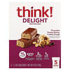 Think !, 딜라이트 프로틴바, 초콜릿 땅콩 버터 쿠키 도우, 바 5개, 각 34g(1.2oz)