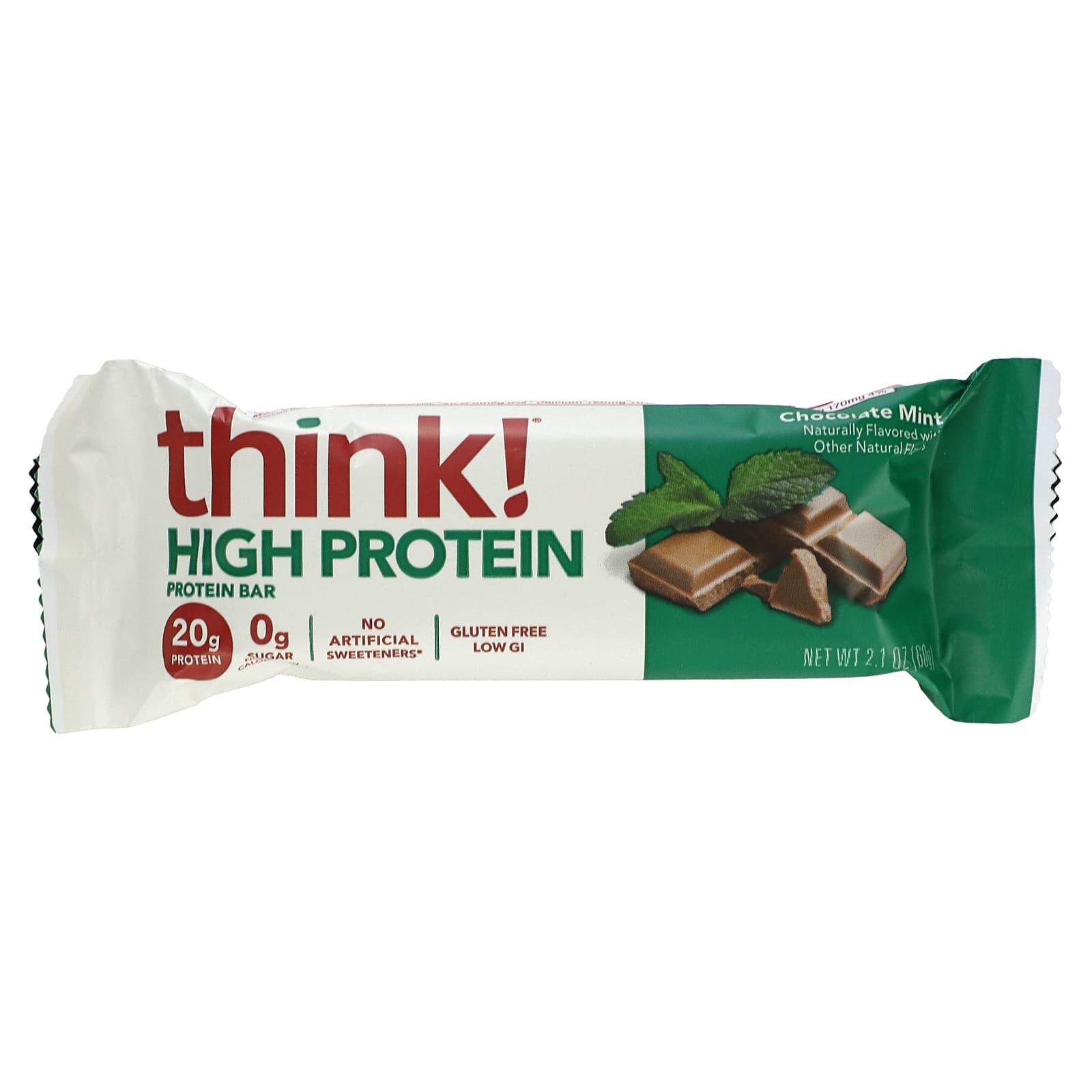 Think High Protein Bars Chocolate Mint 5 Bars 2 1 Oz 60 G Each is-almond-milk-good-for-weight-loss-benefits-facts