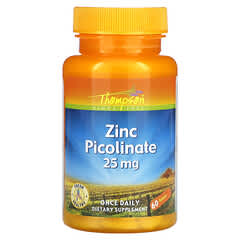 Thompson, Picolinato de Zinco, 25 mg, 60 Tabletes