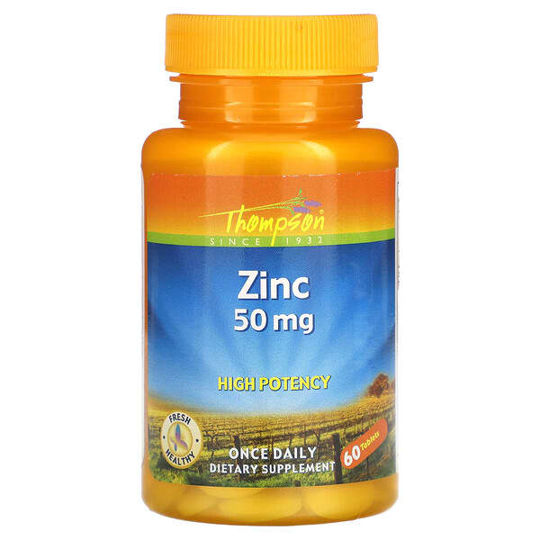 Thompson, Zinc, High Potency, 50 mg, 60 Tablets