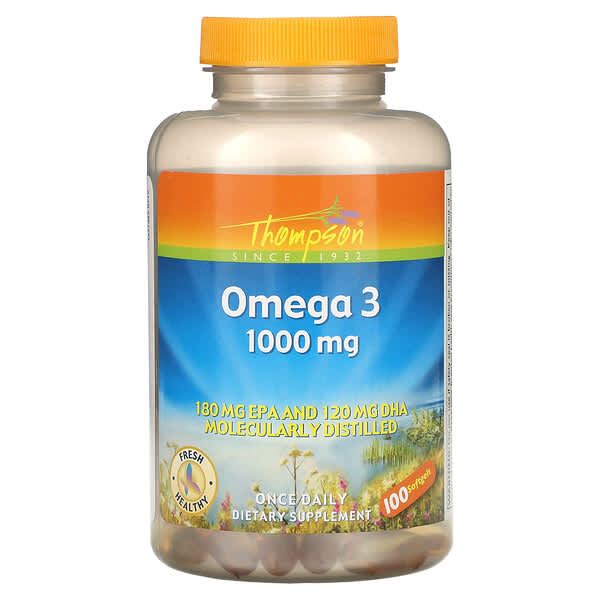 Thompson, Omega 3, 1000 mg, 100 cápsulas blandas