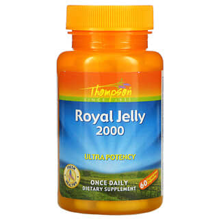 Thompson, Royal Jelly, High Potency, Gelée Royale, hohe Wirksamkeit, 2,000 mg, 60 pflanzliche Kapseln