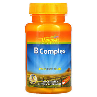 Thompson, B Complex, con salvado de arroz, 60 comprimidos