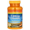 C 500 мг, жевательные таблетки с натуральным апельсиновым вкусом, 60 жевательных таблеток