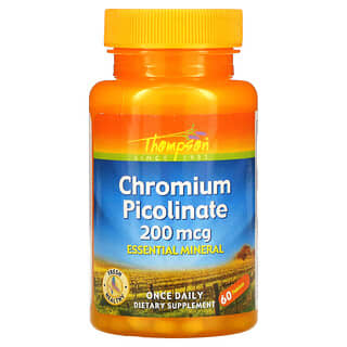 Thompson, Picolinato de cromo, 200 mcg, 60 comprimidos