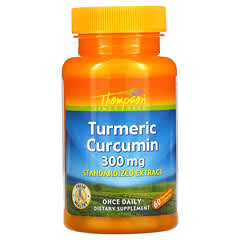 Thompson, Curcumine de curcuma, 300 mg, 60 capsules végétariennes