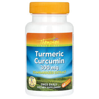 Thompson, Curcumine de curcuma, 300 mg, 60 capsules végétariennes