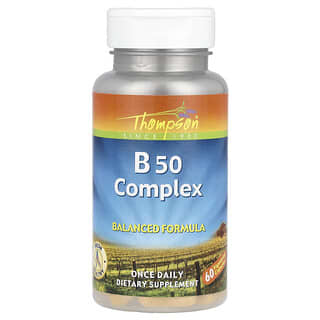 Thompson, Complejo de vitaminas B 50, 60 cápsulas vegetales