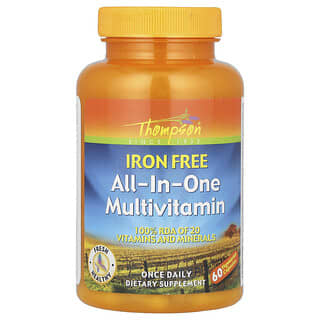 Thompson, All-in-One Multivitamin, Iron Free, 60 Vegetarian Capsules