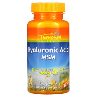 Thompson, Ácido hialurónico MSM, 30 cápsulas vegetales