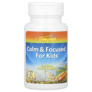 Thompson, Calm & Focused para Crianças, Uva Natural, 30 Cápsulas Mastigáveis