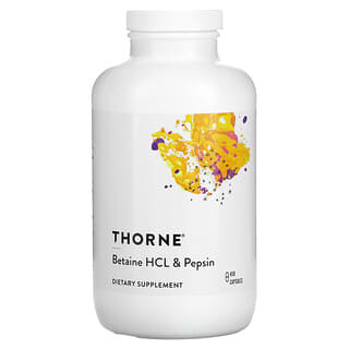 Thorne Research, Bétaïne HCL et pepsine, 450 capsules