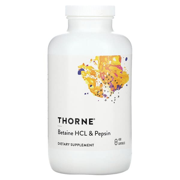 Thorne‏, בטאין הידרוכלוריד ופפסין, 450 כמוסות