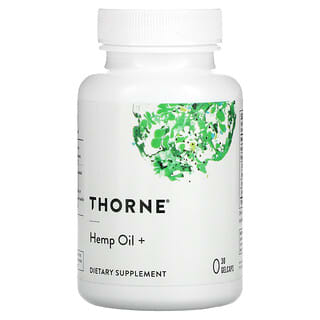 Thorne Research, Aceite de cáñamo +, 30 cápsulas de gel