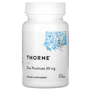 Thorne, пиколинат цинка, 30 мг, 60 капсул