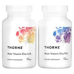 Thorne, Multi-Vitamin Elite, por la mañana y por la noche, 2 frascos, 90 cápsulas cada uno