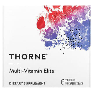 Thorne Research, Multi-Vitamin Elite, por la mañana y por la noche, 2 frascos, 90 cápsulas cada uno