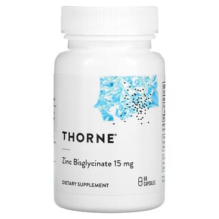 Thorne Research, бисглицинат цинка, 15 мг, 60 капсул