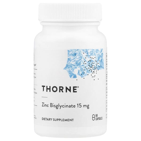Thorne, 甘氨酸鋅，15 毫克，60 粒膠囊