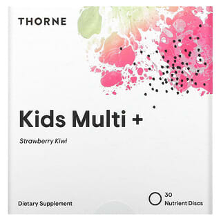Thorne, Kids Multi +, для детей от 4 до 12 лет, клубника и киви, 30 питательных дисков