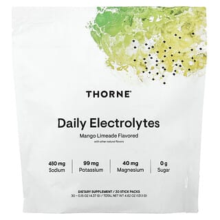 Thorne, Daily Electrolytes, Mango Limeade , 30 Stick Packs, 0.15 oz (4.37 g) Each