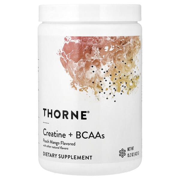 Thorne, Creatine + BCAAs, Peach Mango, 15.2 oz (432 g) — product photo 1