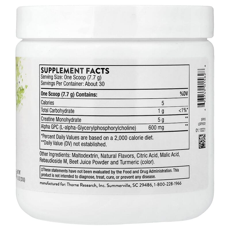 alpha-gpc stability with creatine nac taurine acetyl-l-carnitine Creatine + Alpha GPC, Watermelon Lemonade, 8.1 oz (231 g)