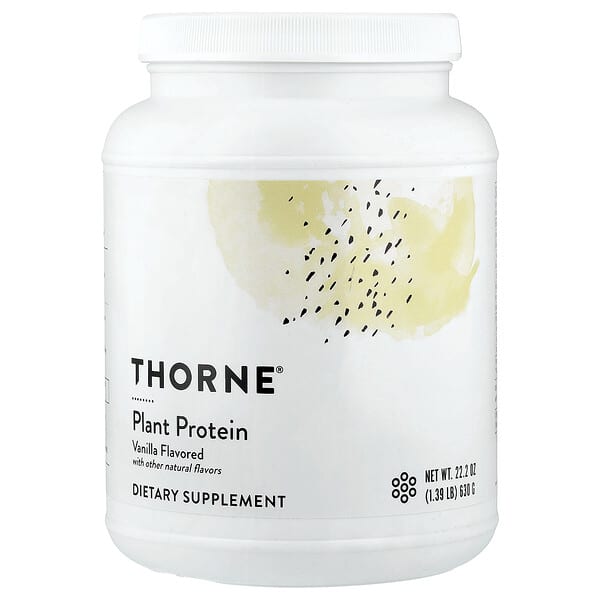 Thorne, 식물성 단백질, 바닐라 맛, 630g(1.39lb)