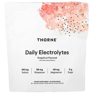 Thorne, Electrolitos diarios, Pomelo, 30 sobrecitos, 4,45 g (0,16 oz) cada uno