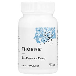Thorne, Zinc Picolinato, 15 mg, 60 cápsulas