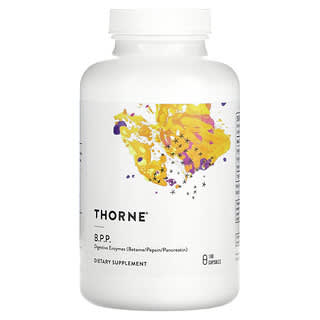 Thorne, BPP, (Betaína, pepsina y pancreatina), Enzimas digestivas, 180 cápsulas