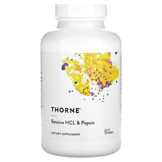 Thorne, Bétaïne HCl et pepsine, 225 capsules