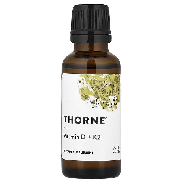 Thorne, Vitamin D/K2, 25 mcg (1.000 IU), 30 ml (1 ons cairan)