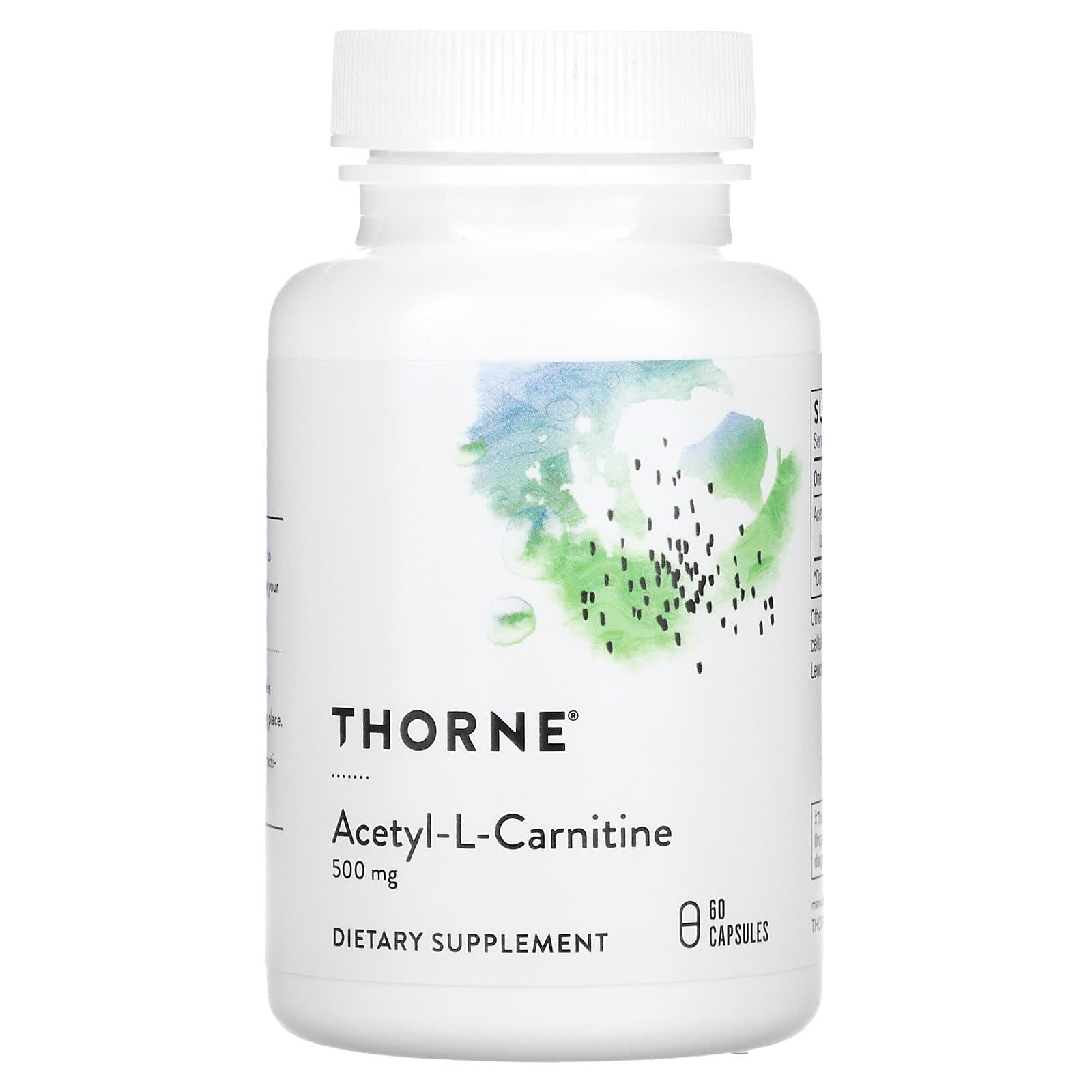 Thorne Research, AcetylLCarnitine, 500 mg, 60 Capsules
