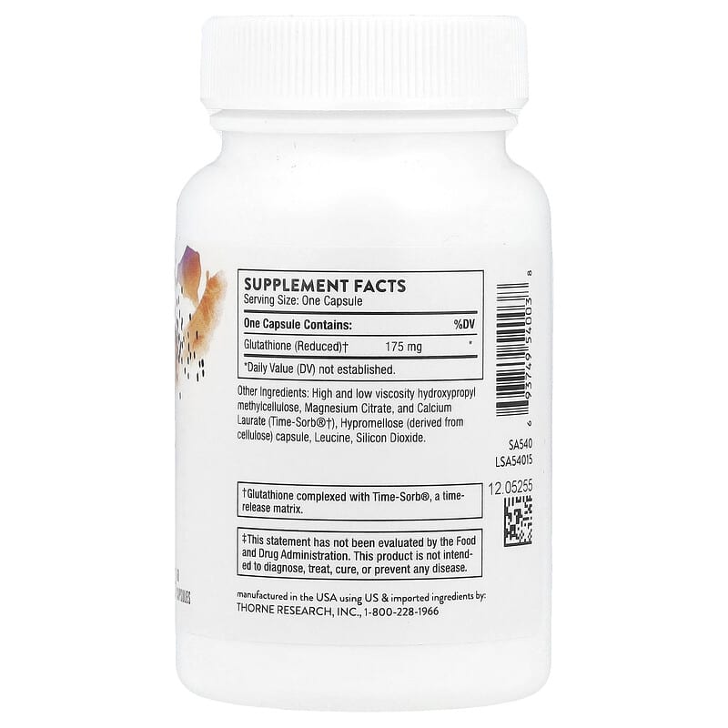 t glutathione Glutathione-SR, 60 Capsules (175 mg per Capsule)