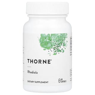 Thorne, Rhodiola, 60 cápsulas veganas