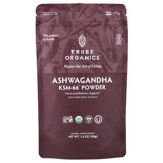 Tribe Organics, Ashwagandha KSM-66® Powder, 3.5 oz (100 g)