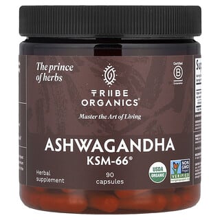 Tribe Organics, Ashwagandha KSM-66®, 90 cápsulas (300 mg por cápsula)
