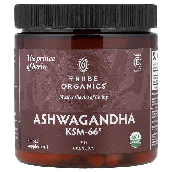 Tribe Organics, Ashwagandha KSM-66®, 90 Capsules (300 mg per Capsule) — product photo 1